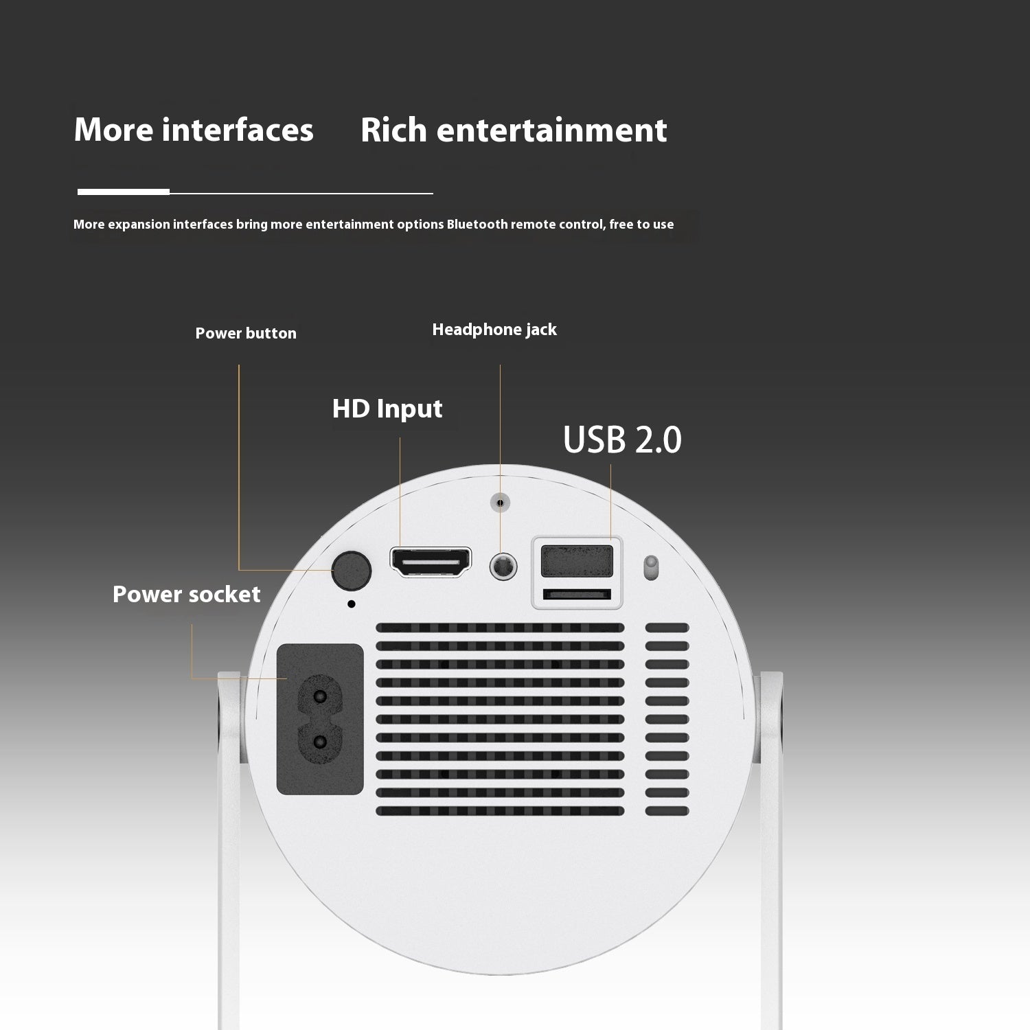 Portable Projector Small Straight  For Home Use 180 Degrees Projection
