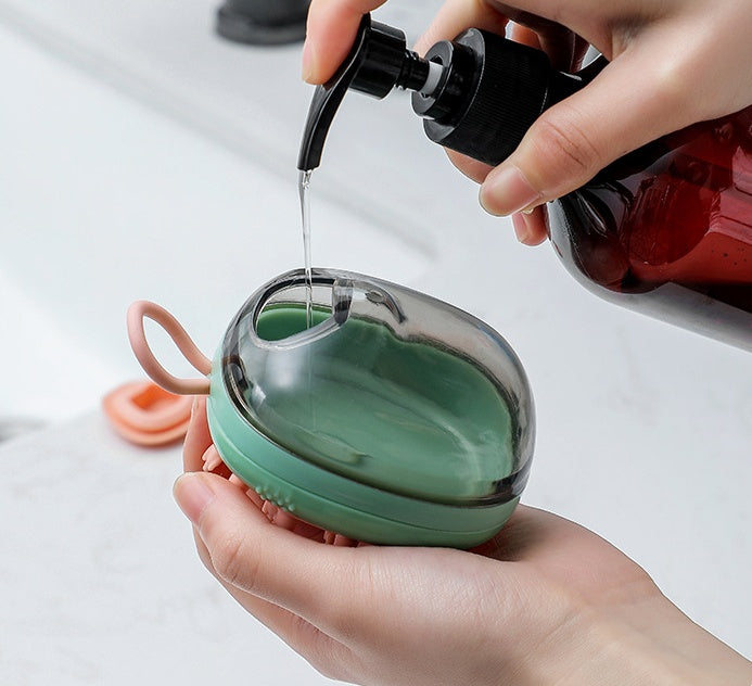 New 3 In 1 Pet Cleaning Bathing Massage Shampoo Soap Dispensing Grooming Brush